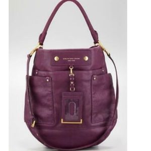 Marc by Marc Jacob Leather Hobo Bag, Dark Magenta